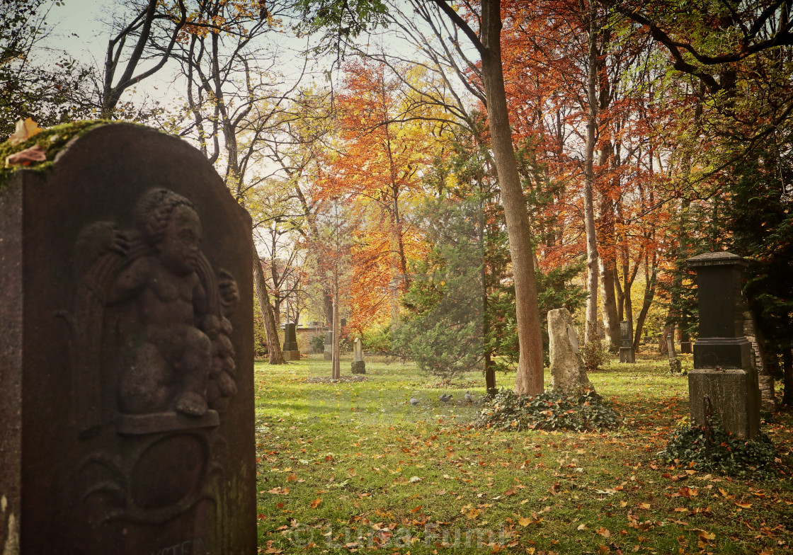 "Munich, Alter Nordfriedhof (old cemetery North) public park" stock image