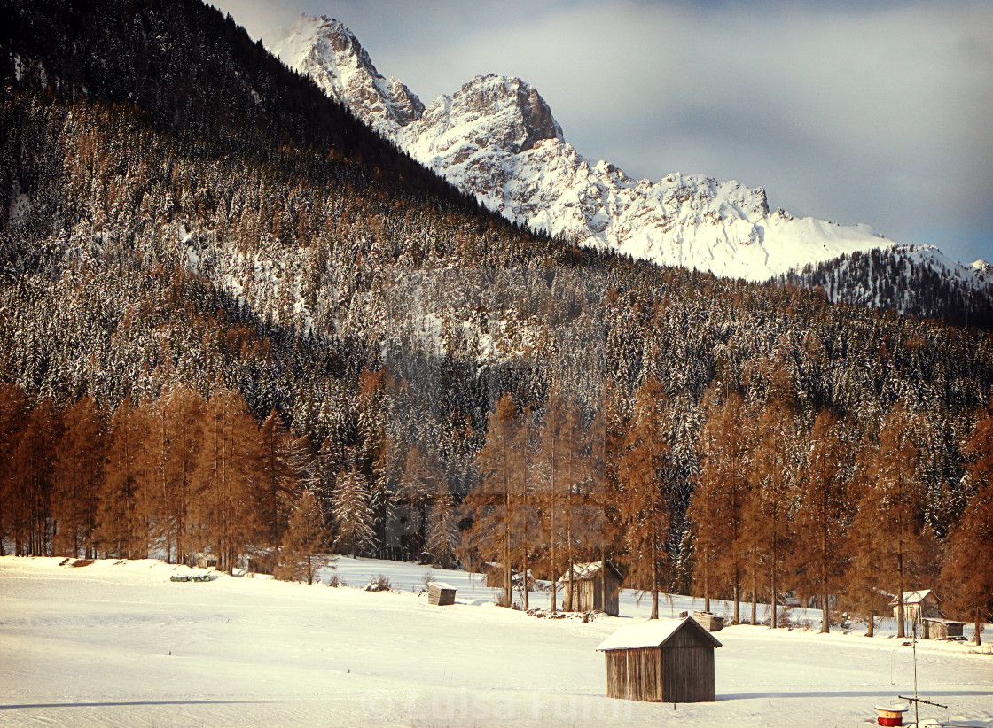 "Italian Alps landscape in winter" stock image