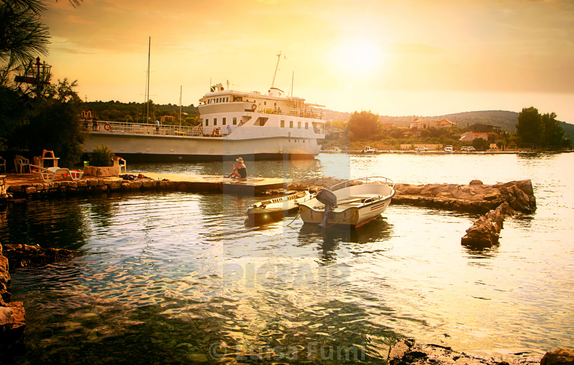 "Croatia : sunset at Dvernik island" stock image