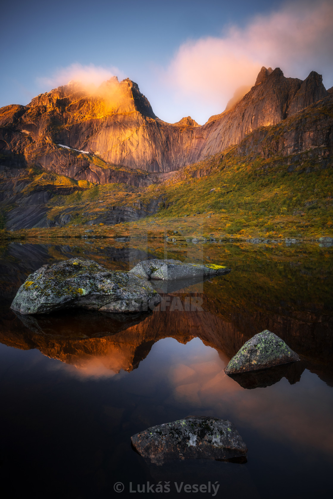 "Mountain reflections" stock image