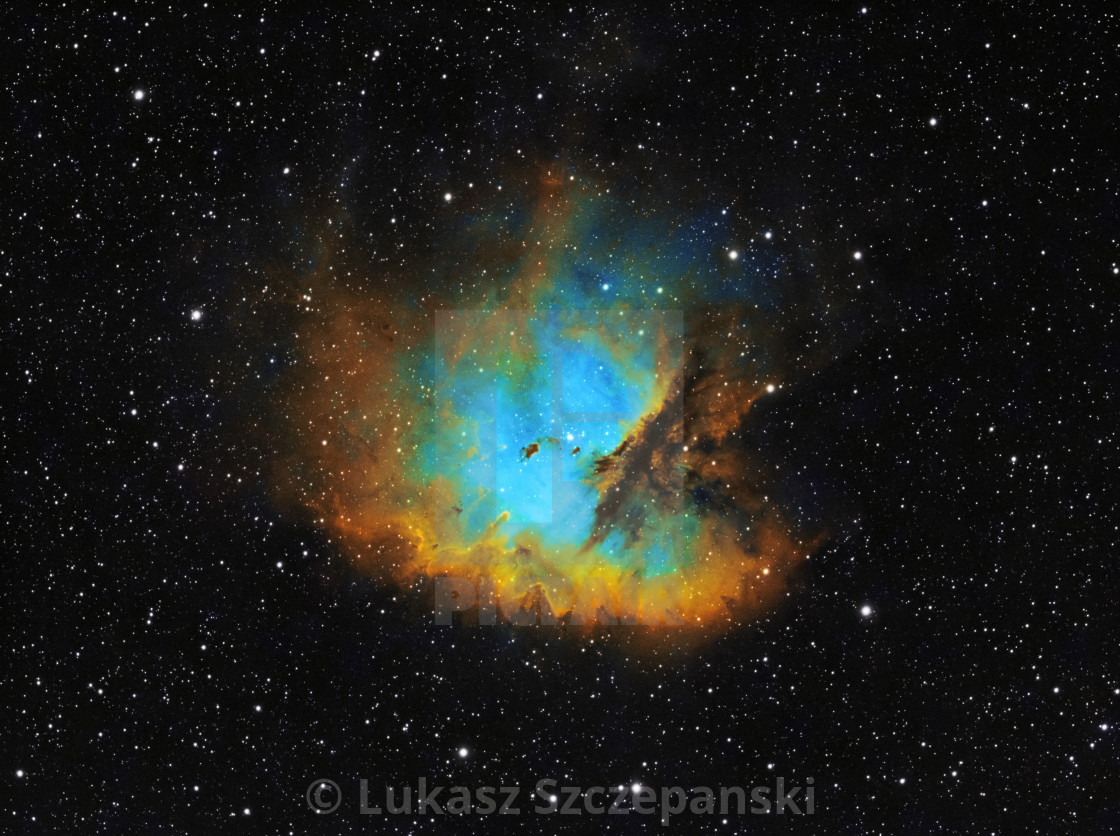 "The Pacman Nebula (NGC 281) in the constellation Cassiopeia, HST image" by Lukasz Szczepanski - $20.81 "The Pacman Nebula (NGC 281) in the constellation Cassiopeia, HST image" stock image