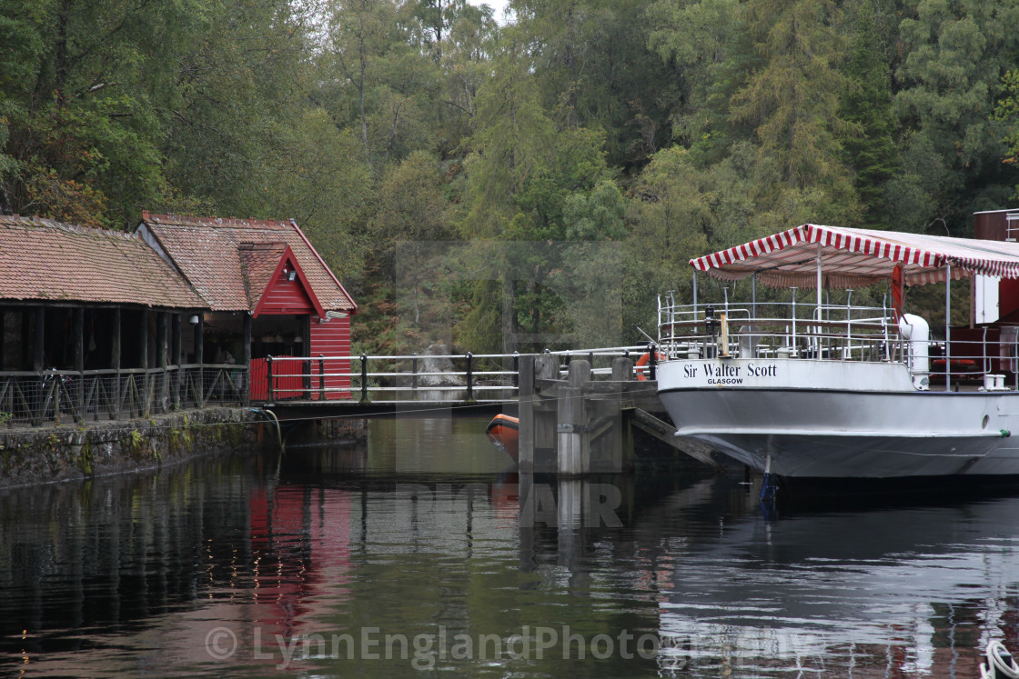 "Loch Katrine and the Sir Walter Scott Steamship," stock image