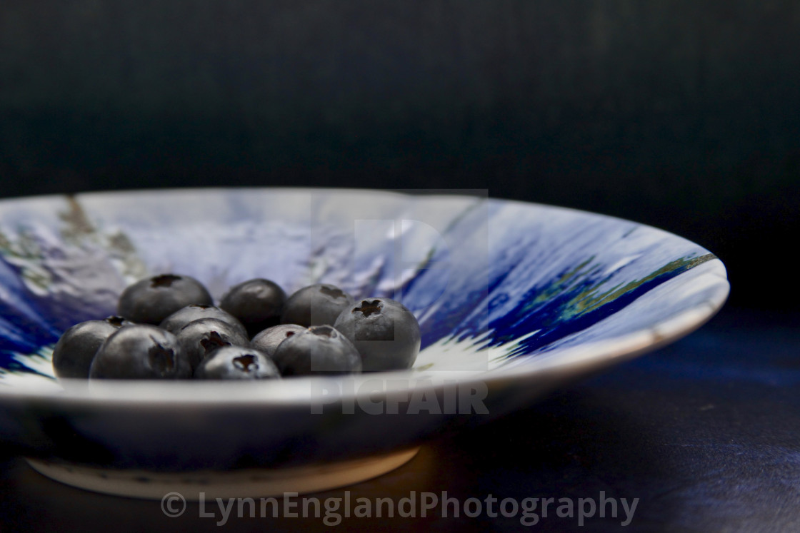 "Just a bowl of blueberries ...close up" stock image