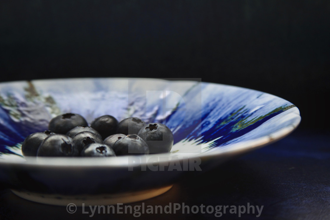 "Just a bowl of blueberries ...close up" stock image