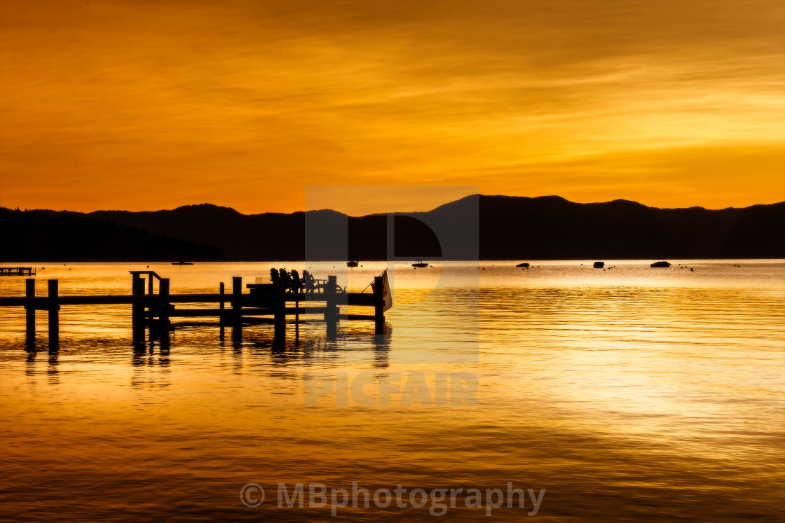 "Golden hour at Lake Tahoe, California" stock image