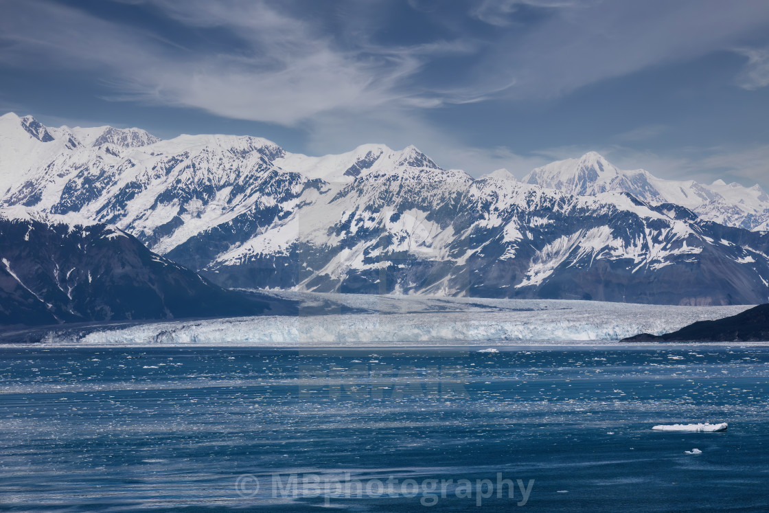 "The Hubbard Glacier seen from the Enchantement Bay, Alaska" stock image