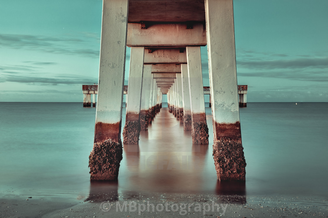 "The wooden pier of Fort Myers beach, Florida" stock image