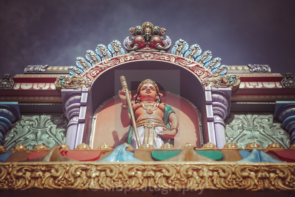 "Colorful Saints on top of a shrine in front of the Batu Caves, K" stock image