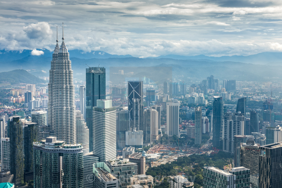 "Panoramic view over the city of Kuala Lumpur, Malaysia" stock image