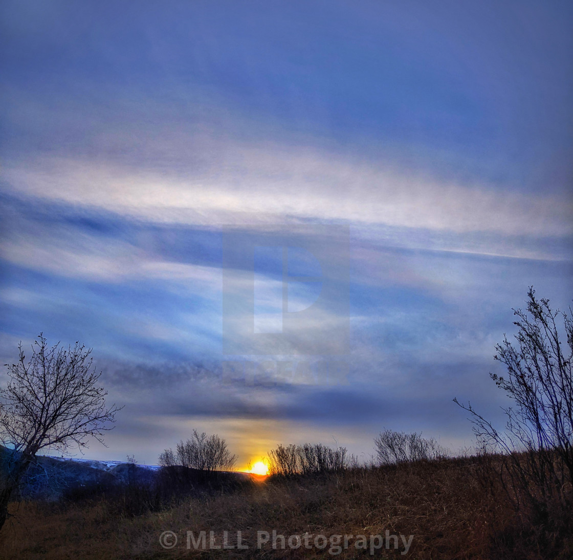 "Alberta sunset" stock image