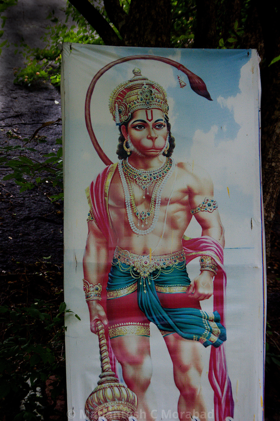 Painting of Anjaneya at Ramagiri - License, download or print for ...