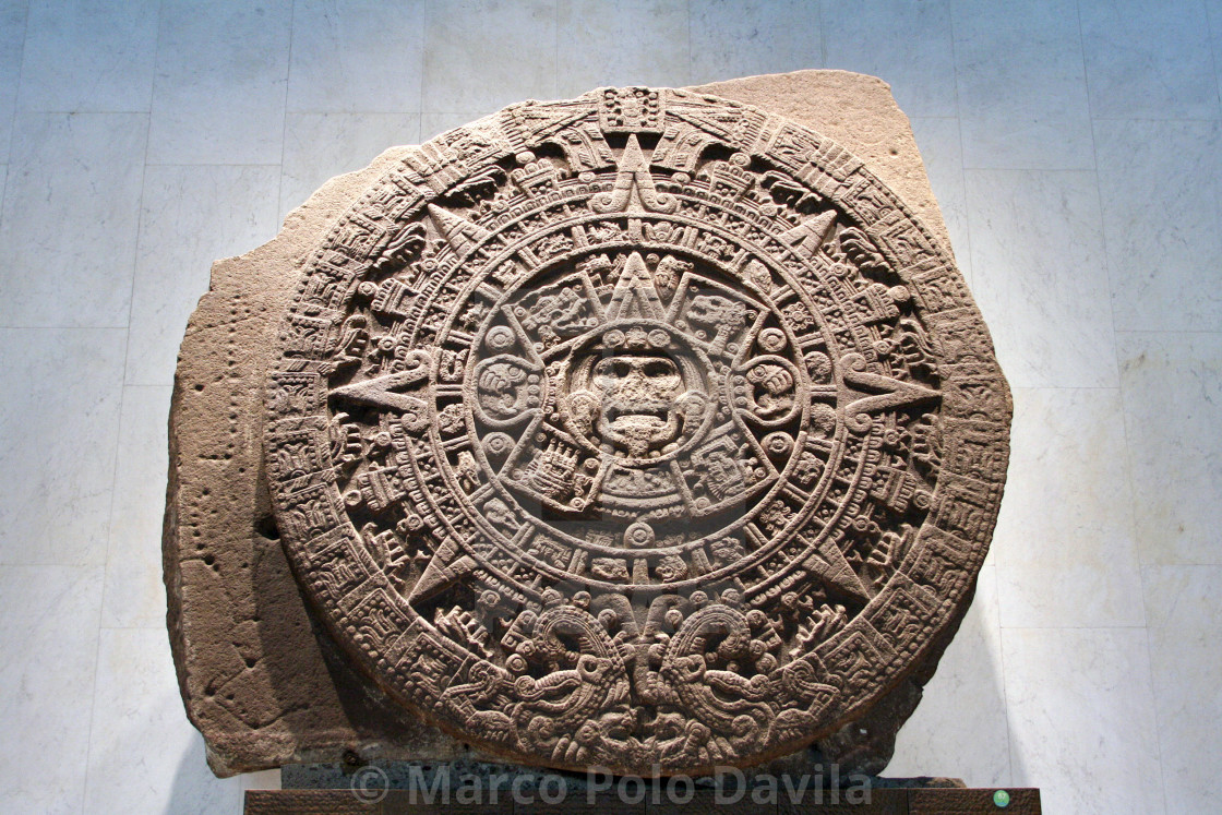 "Piedra del Sol / Calendario Azteca" by Marco Polo Davila - $15.42 "Piedra del Sol / Calendario Azteca" stock image