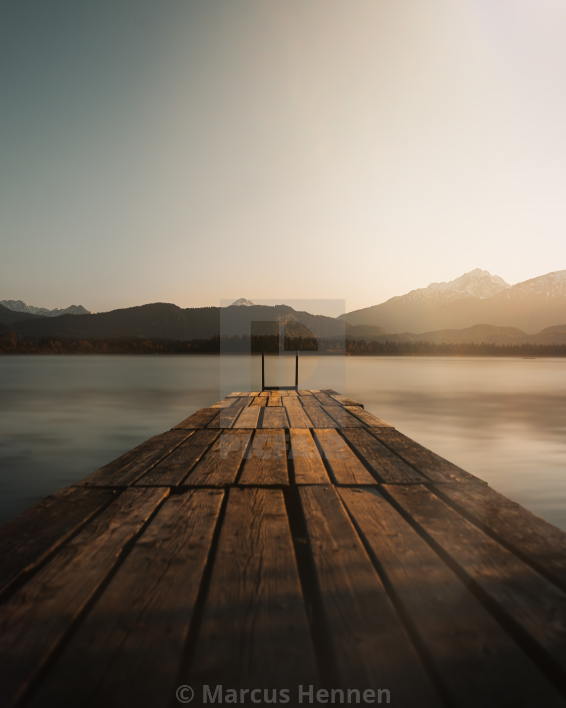 "The end of a sunny day at the lake" stock image