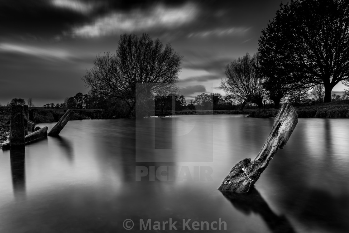 "Old River Posts" stock image