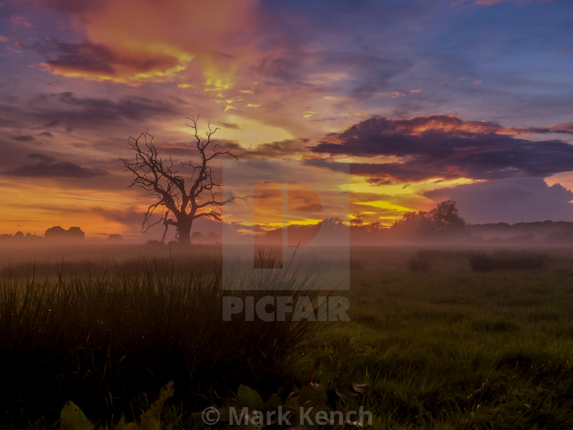 "Sunset and Mist" stock image