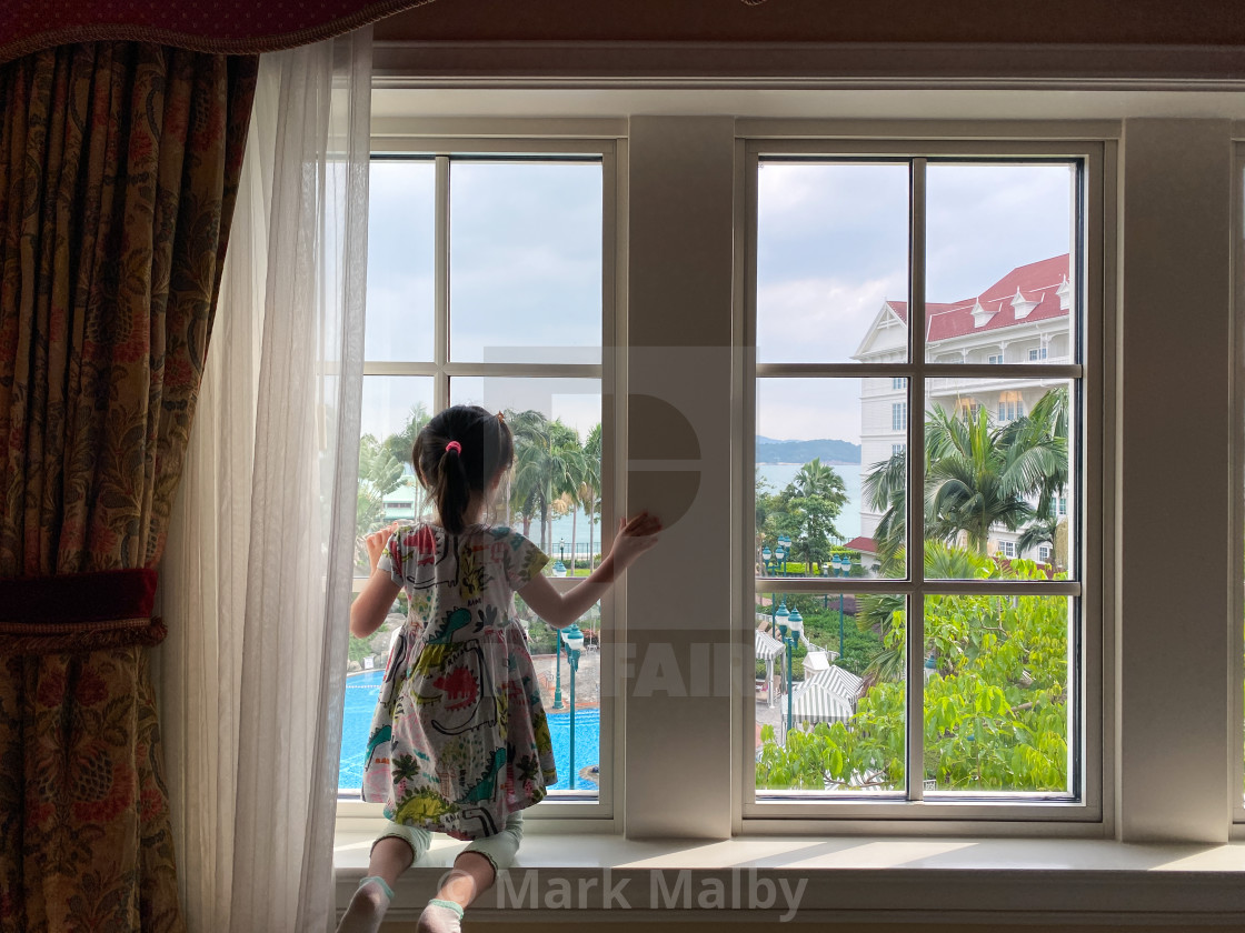 "Girl at a Window" by Mark Malby - $28.05 "Girl at a Window" stock image