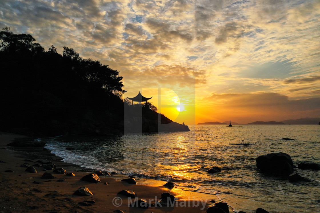 "Sunset at Pavilion Beach" by Mark Malby - $46.74 "Sunset at Pavilion Beach" stock image