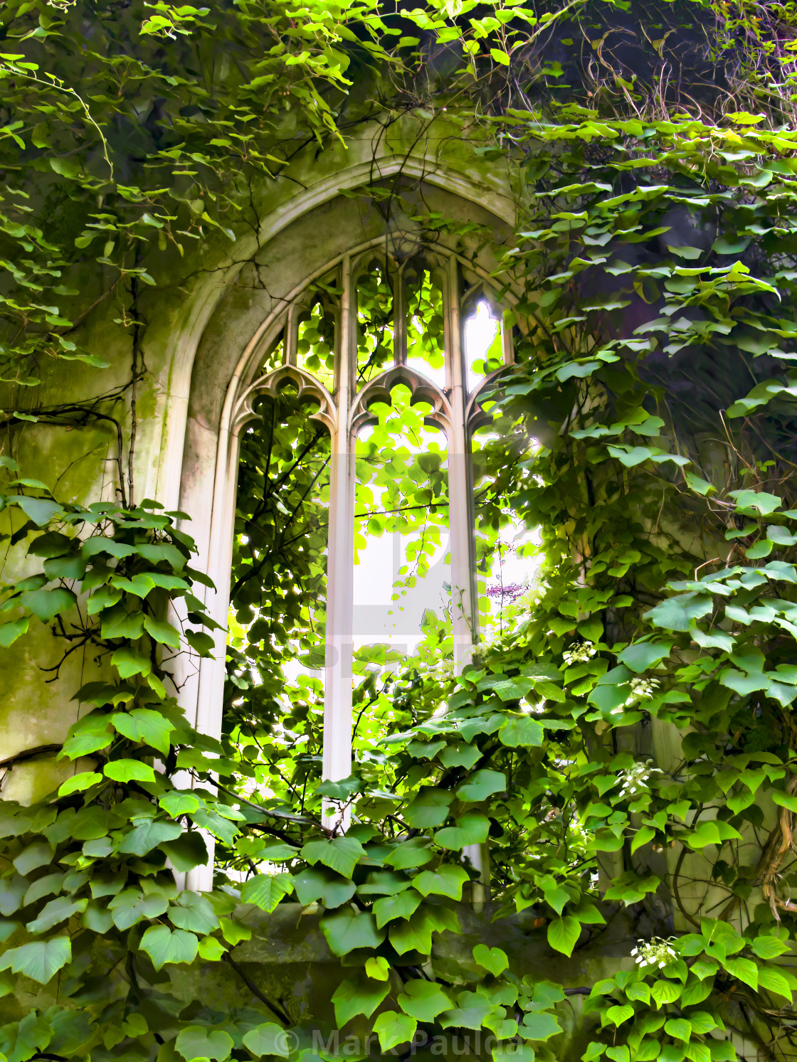 "ST DUNSTAN IN THE EAST ORNATE WINDOW" stock image