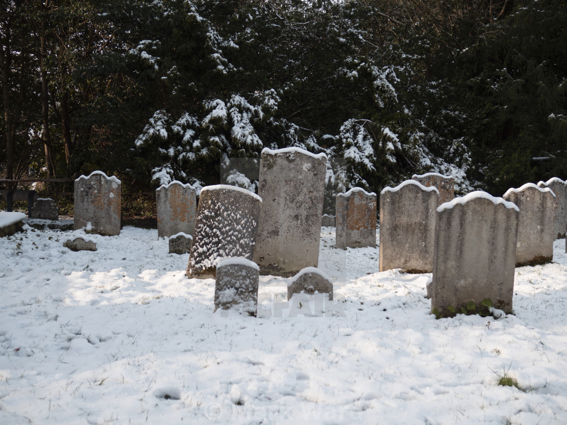 "Gravestones in the Snow" stock image