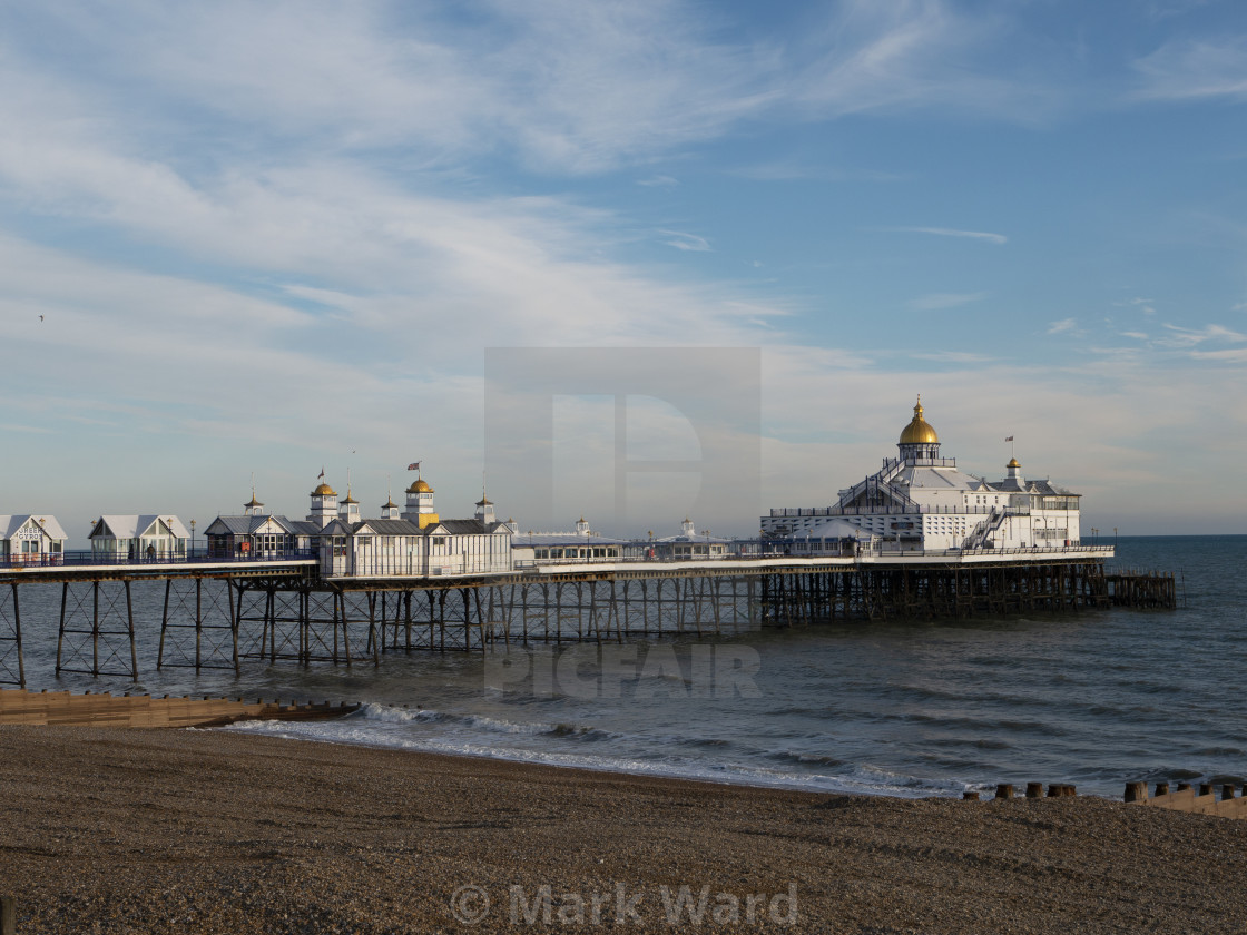 "Eastbourne Pier in December." stock image