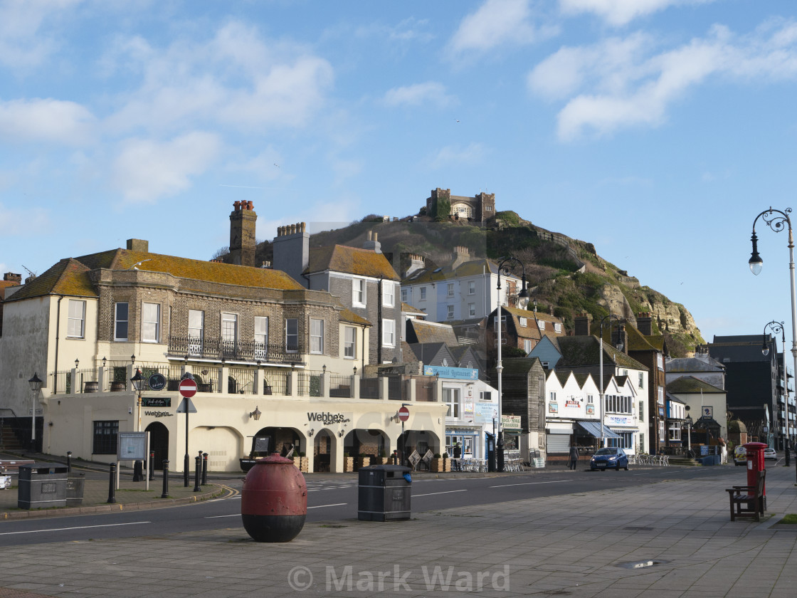 "Below the East Hill in Hastings." stock image