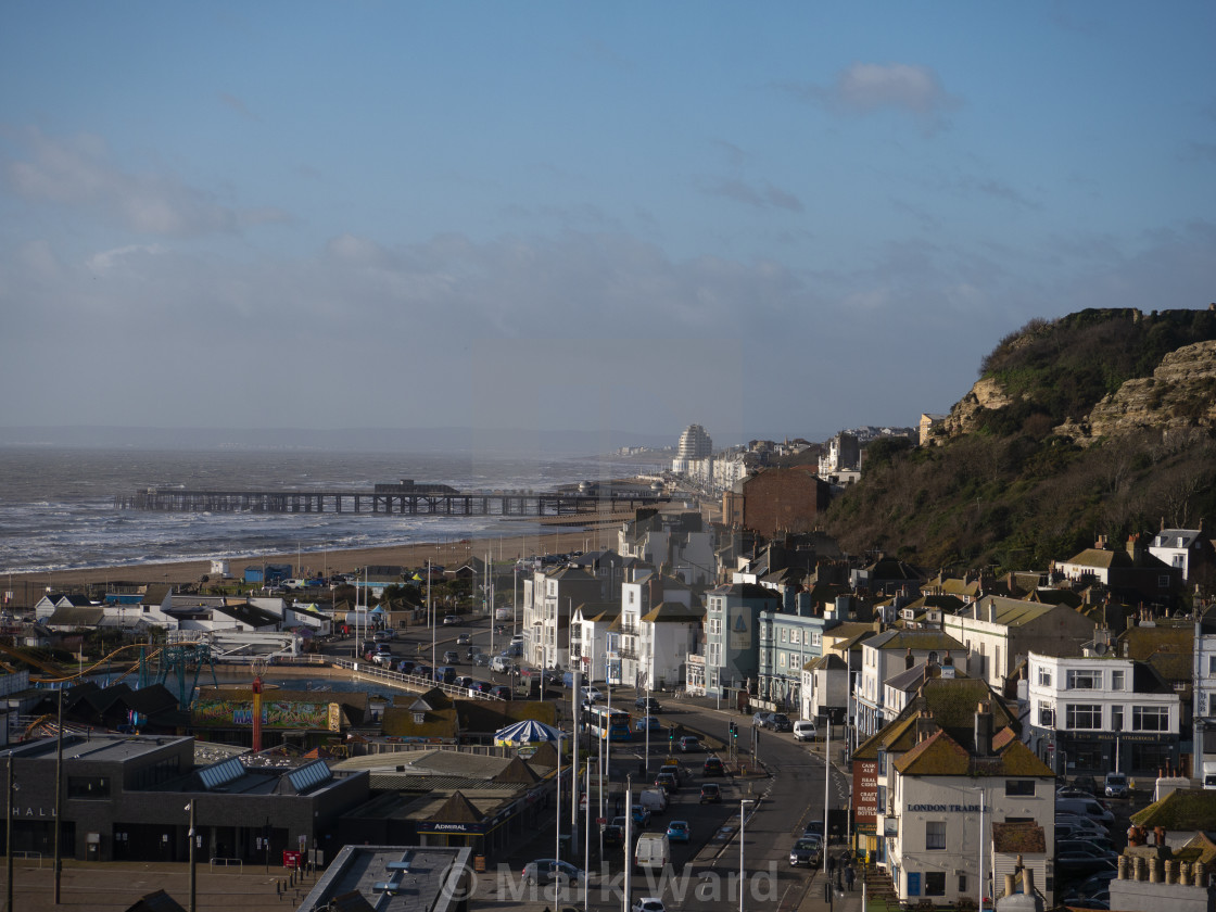 "Hastings Seafront on a Winters Day." stock image