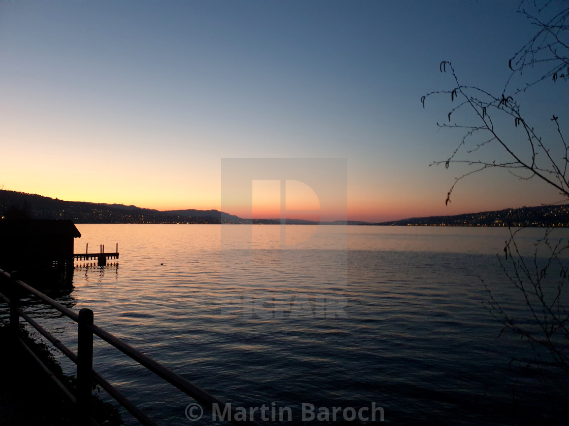 "Sunset in Horgen" stock image