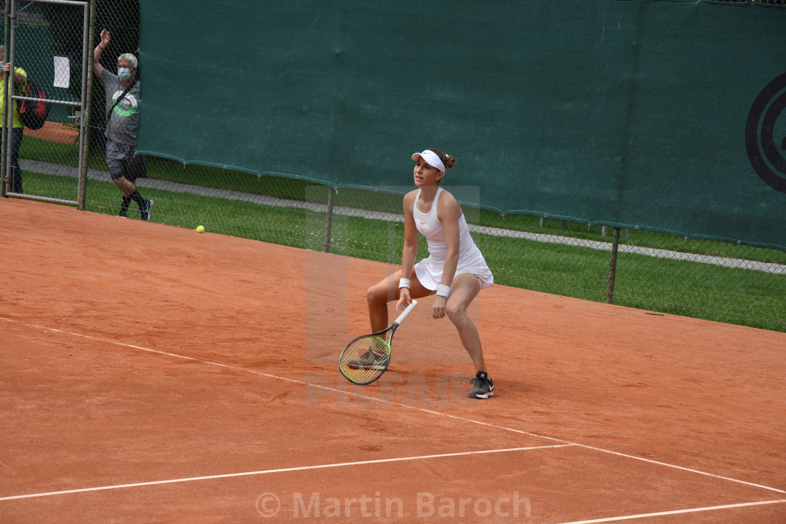 "Belinda Bencic Dropping Racket" stock image