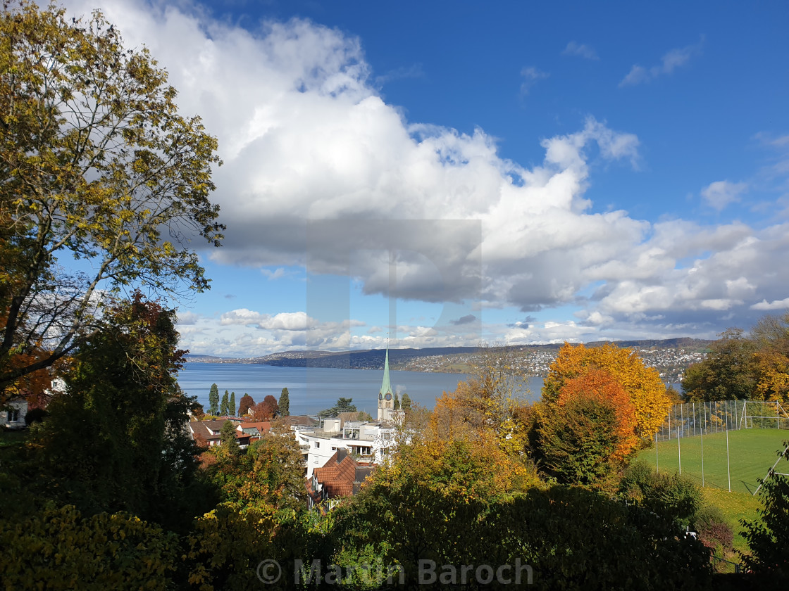 "Fall in Horgen at Lake Zurich" stock image