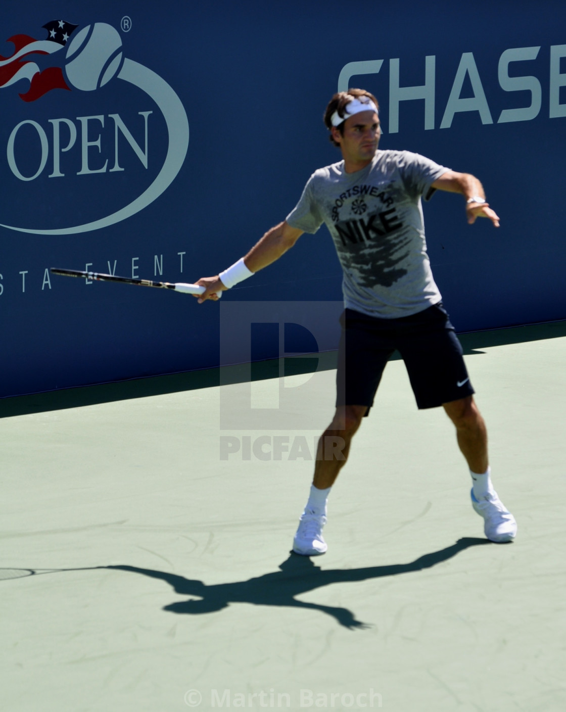 "Roger Federer Forehand Return 3.0" stock image