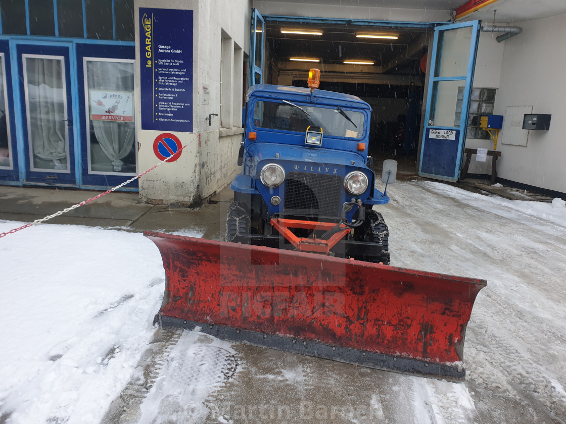 "Snow Plough Jeep Willys" stock image