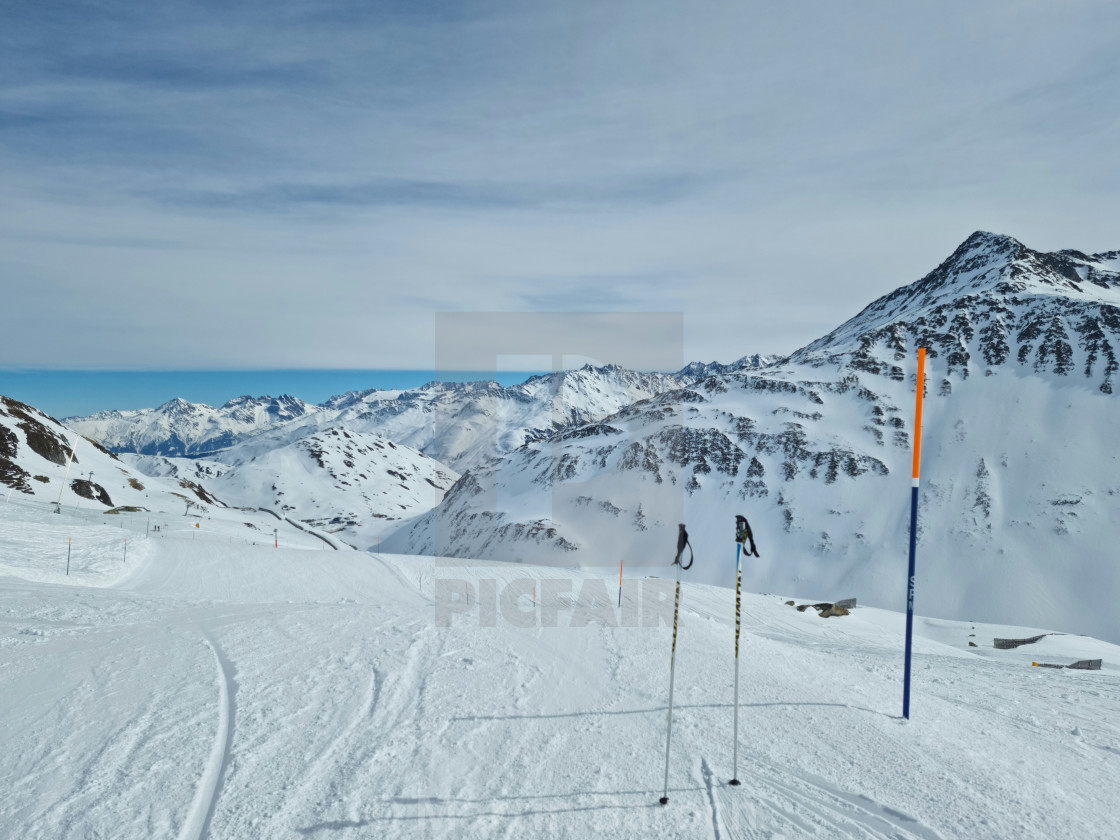 "Skier's dream above Andermatt" stock image