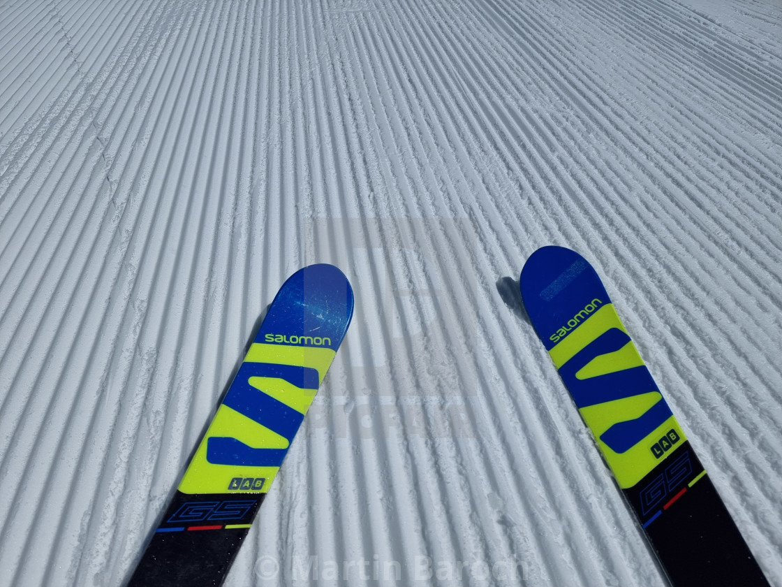 "Salomon skies ready to go" stock image