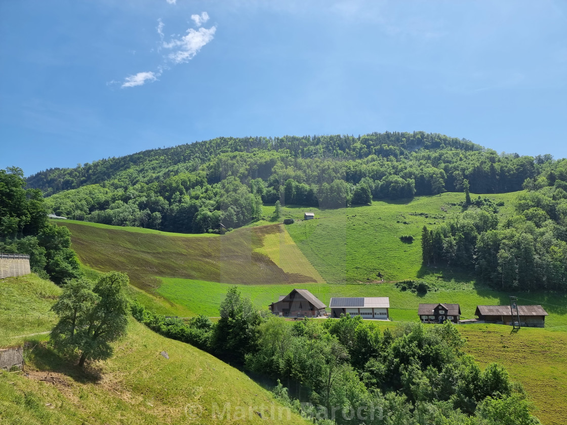 "Alpine mountain agriculture" stock image