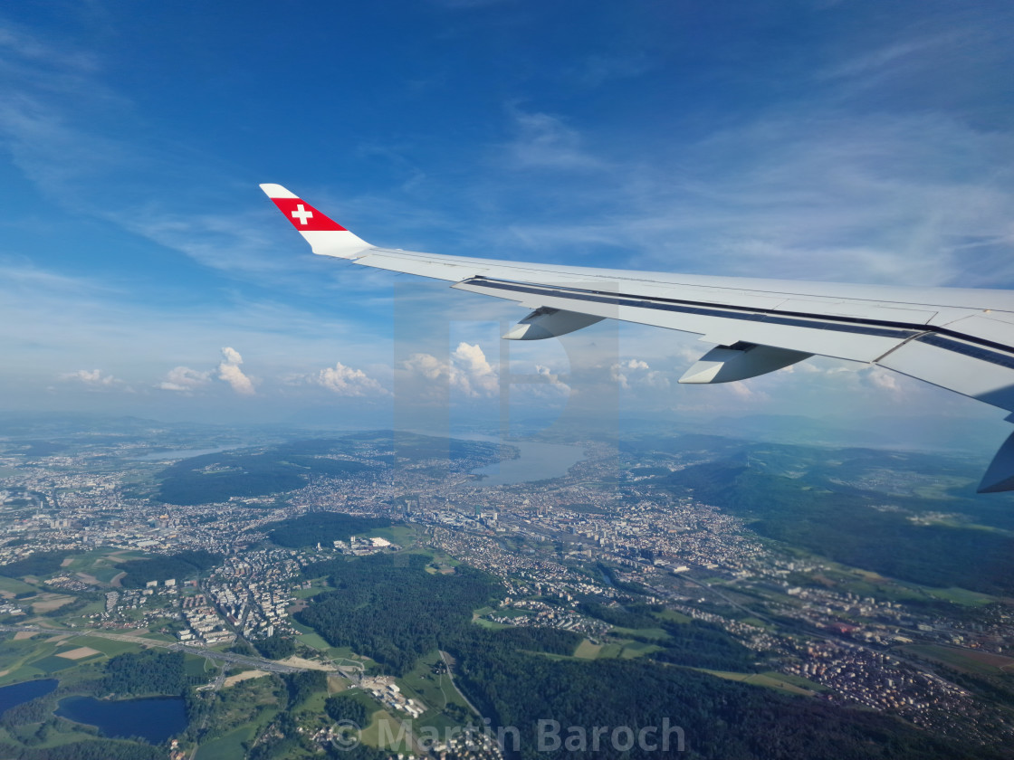 "Aboard of Swiss over Lake Zurich" stock image