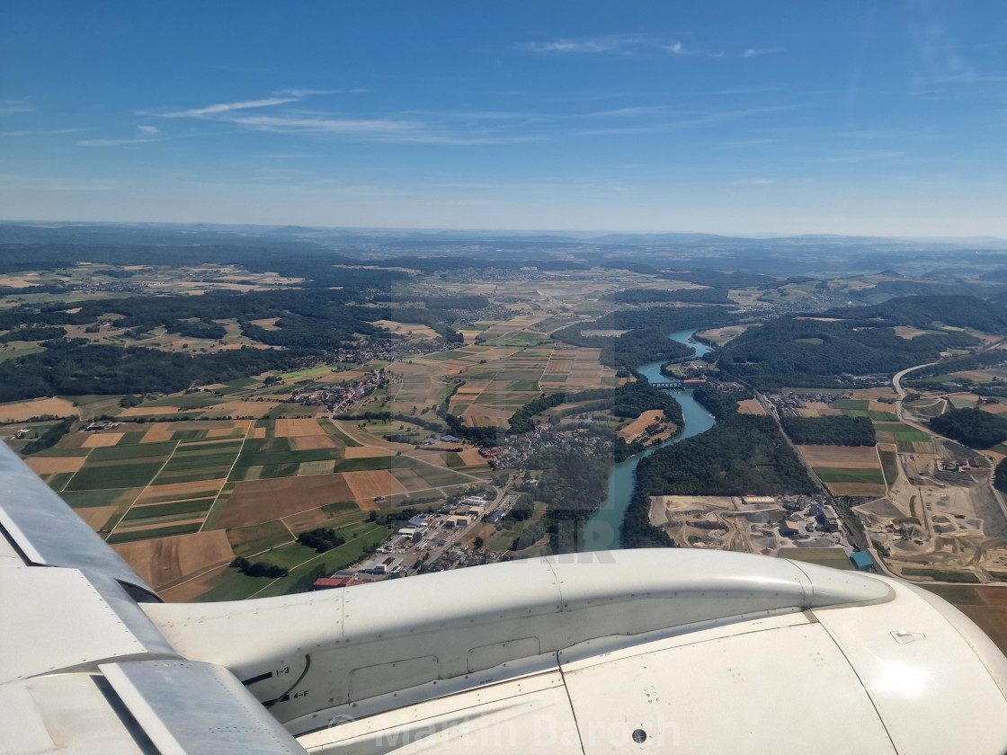 "ZRH approach over Eglisau" stock image