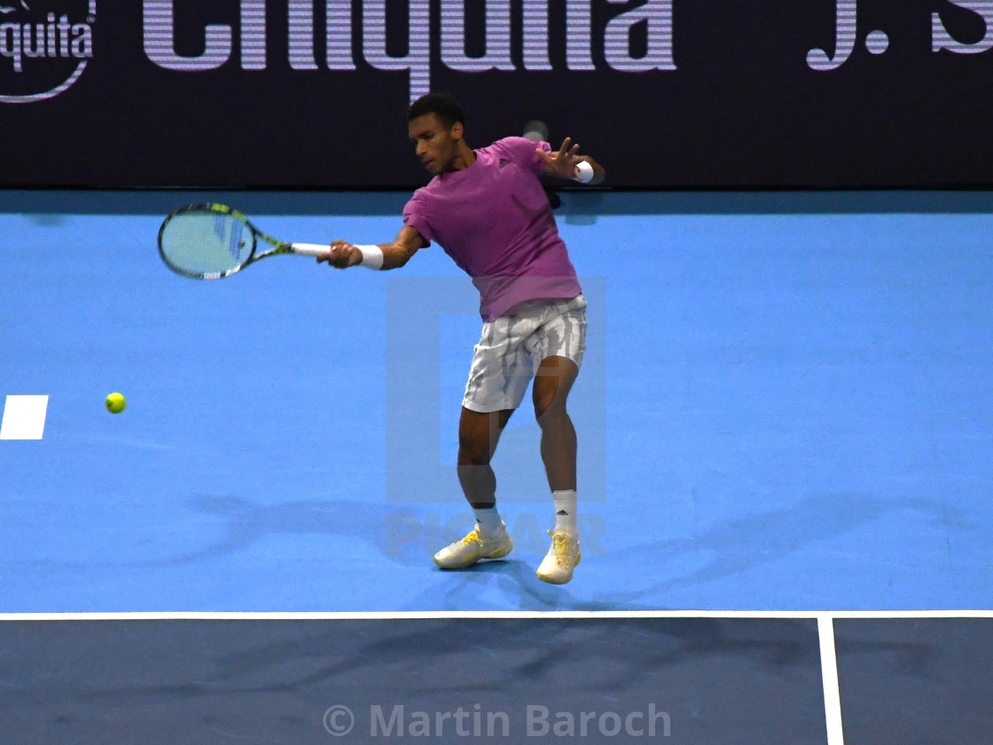 "Felix Auger-Aliassime Forehand Return" stock image