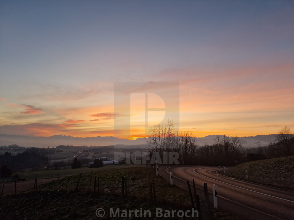 "Swiss sunrise" stock image