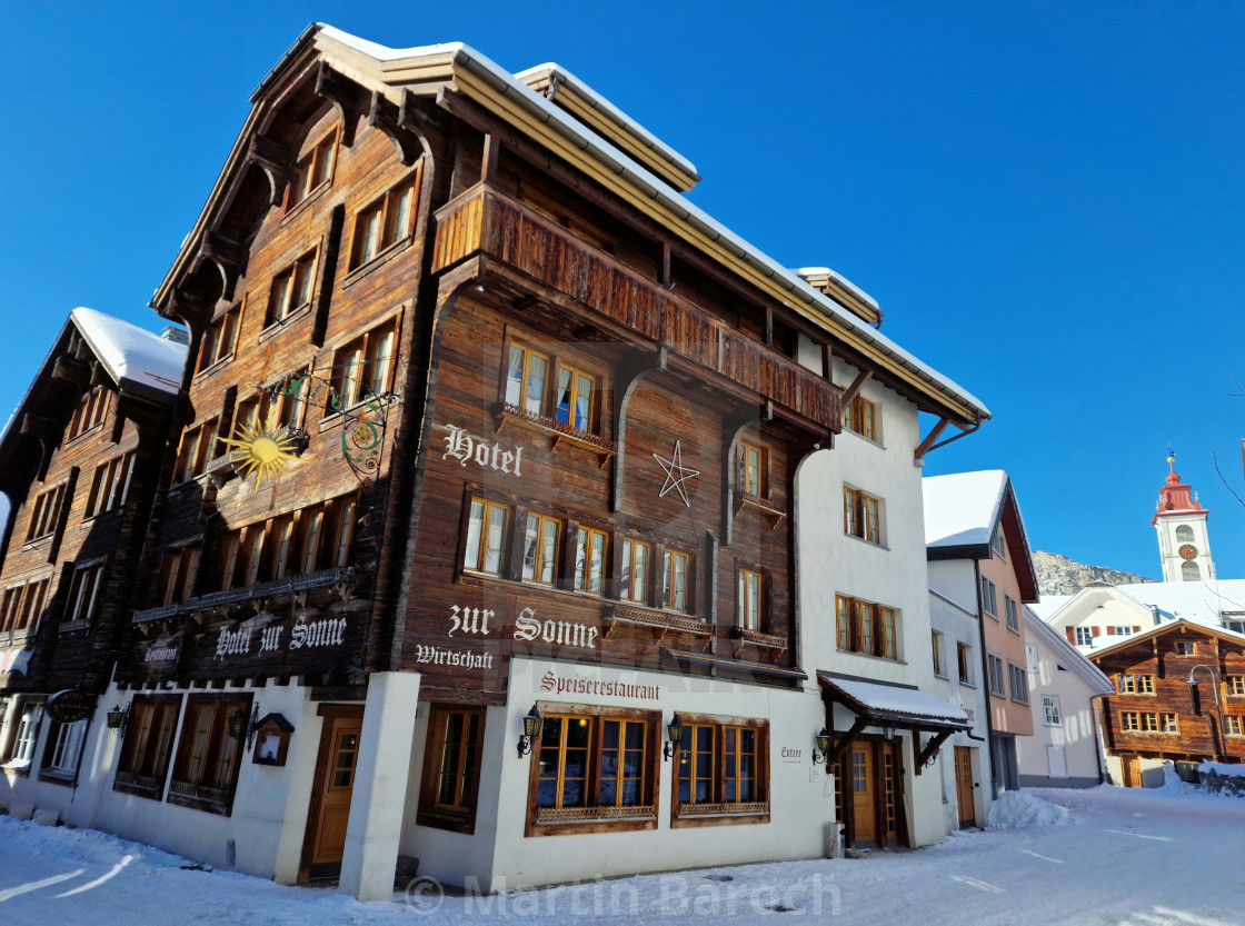 "Hotel Zur Sonne Andermatt" stock image