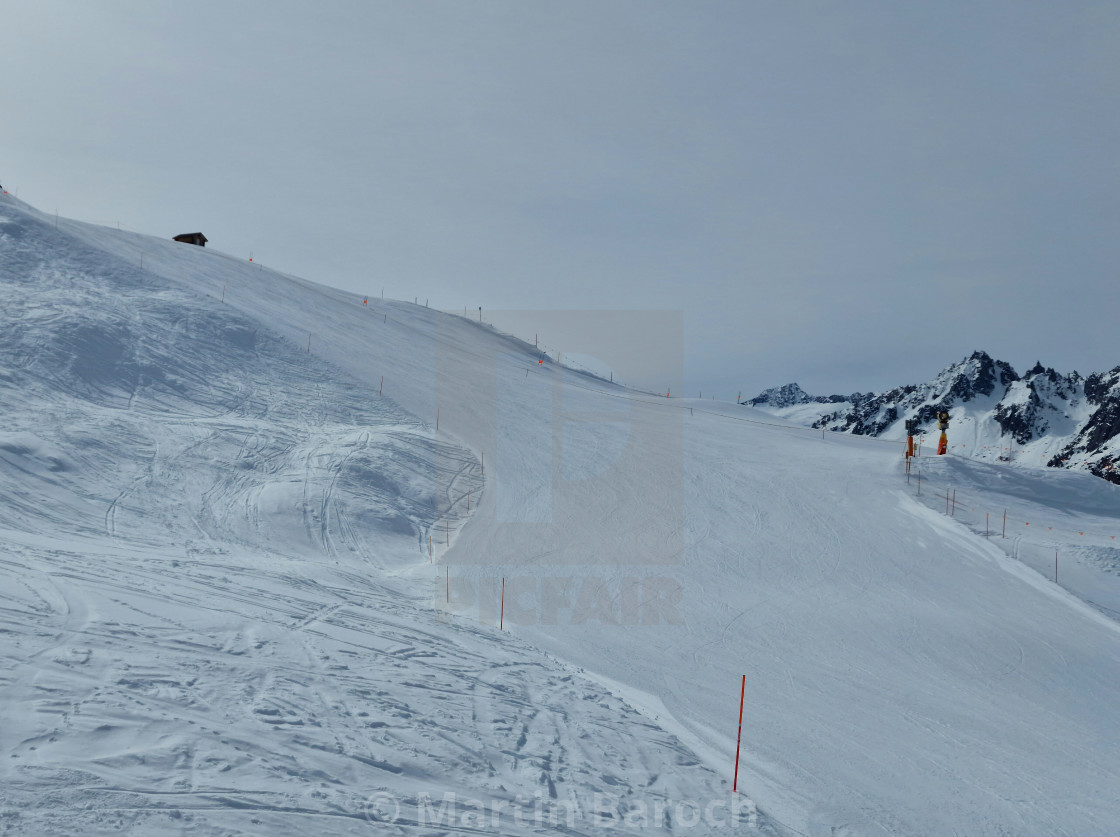 "Red slope above Andermatt" stock image