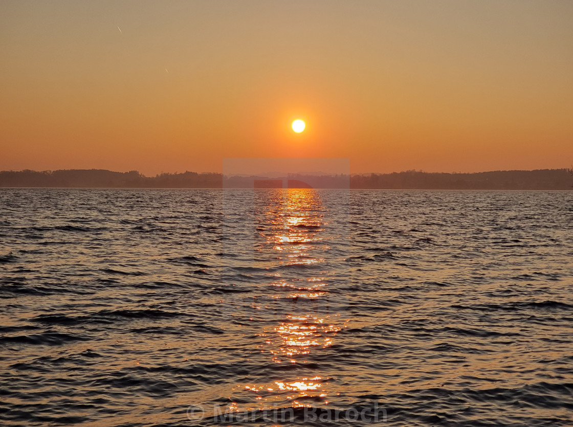 "Lake Zug sunset" stock image