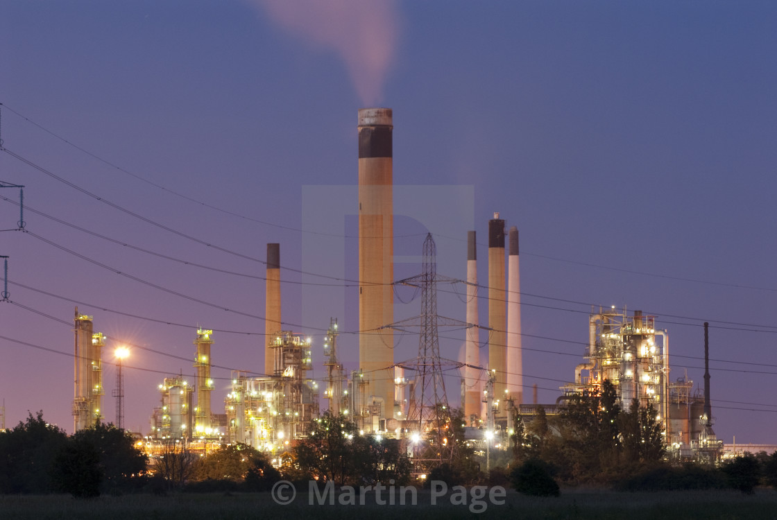 "Coryton Oil Refinery, Essex. Ceased production in 2012." stock image