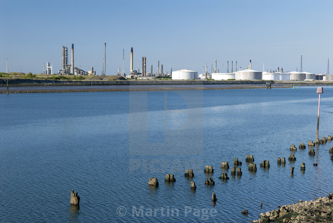 "Teeside oil refinery, England." stock image