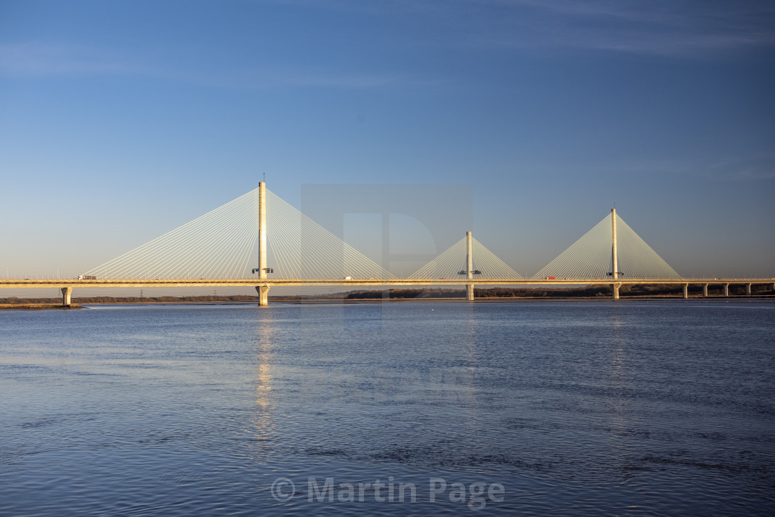 "The Mersey Gateway Toll Bridge, Lancashire and Cheshire." stock image