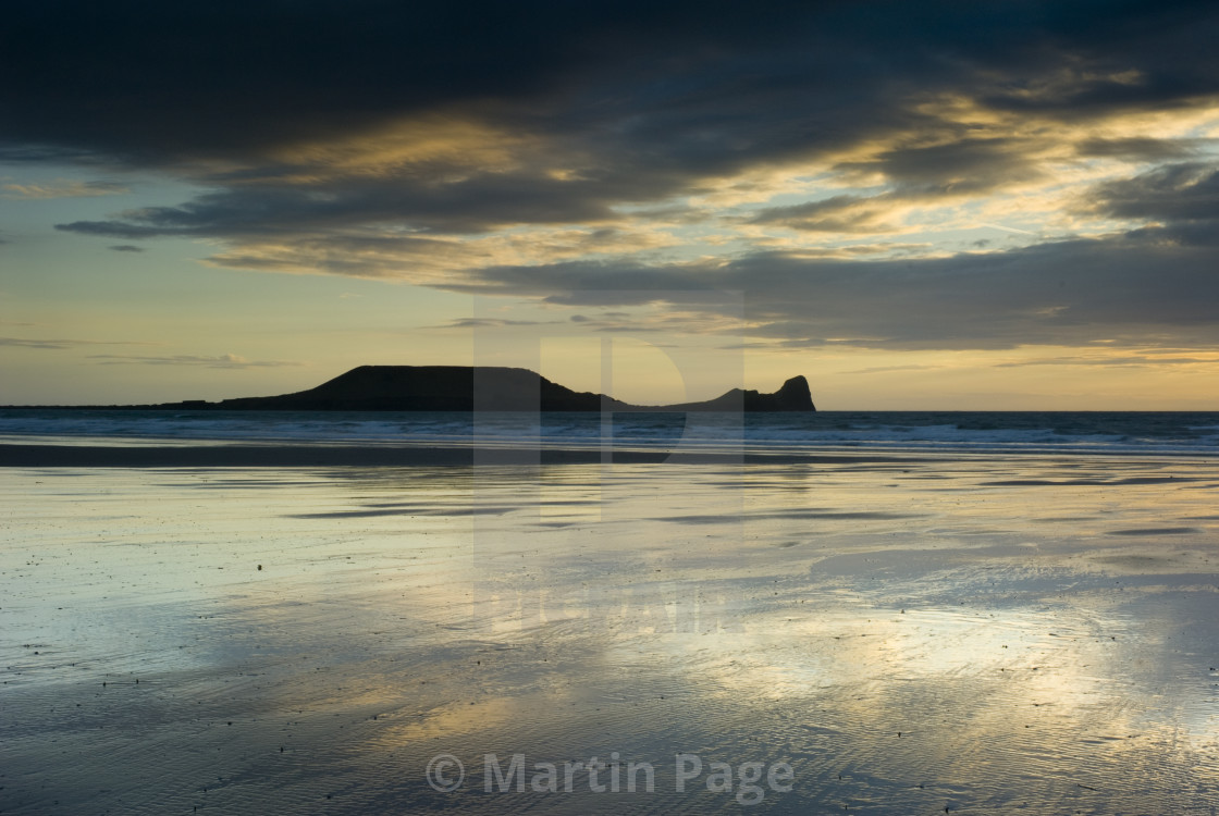 "Worm's Head, Gower, West Glamorgan, Wales." stock image