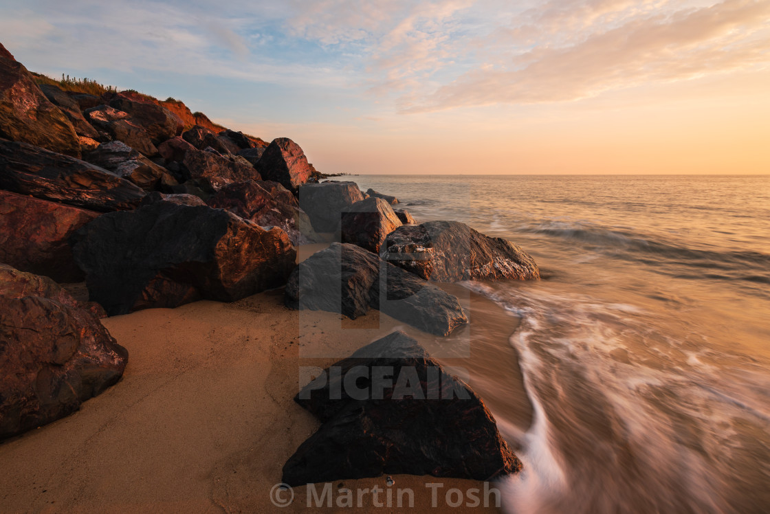 "Rocky shoreline at Happisburgh" stock image