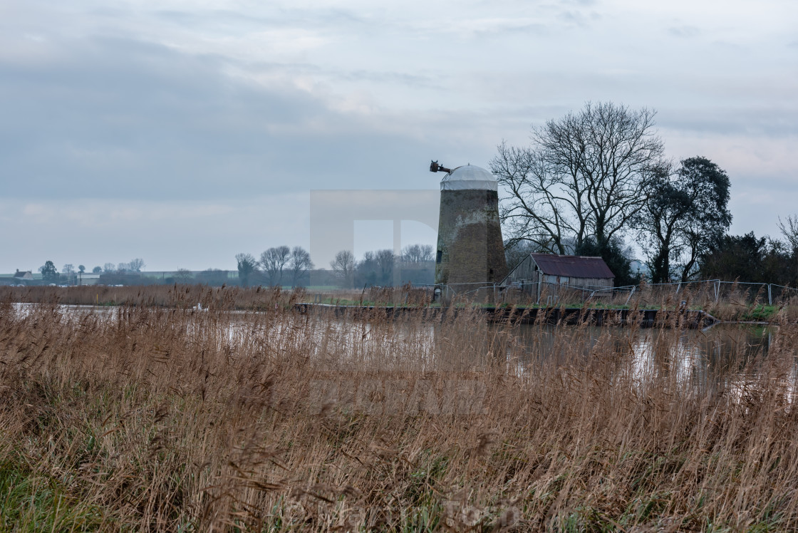 "Upton Marshes and Oby Mill" stock image