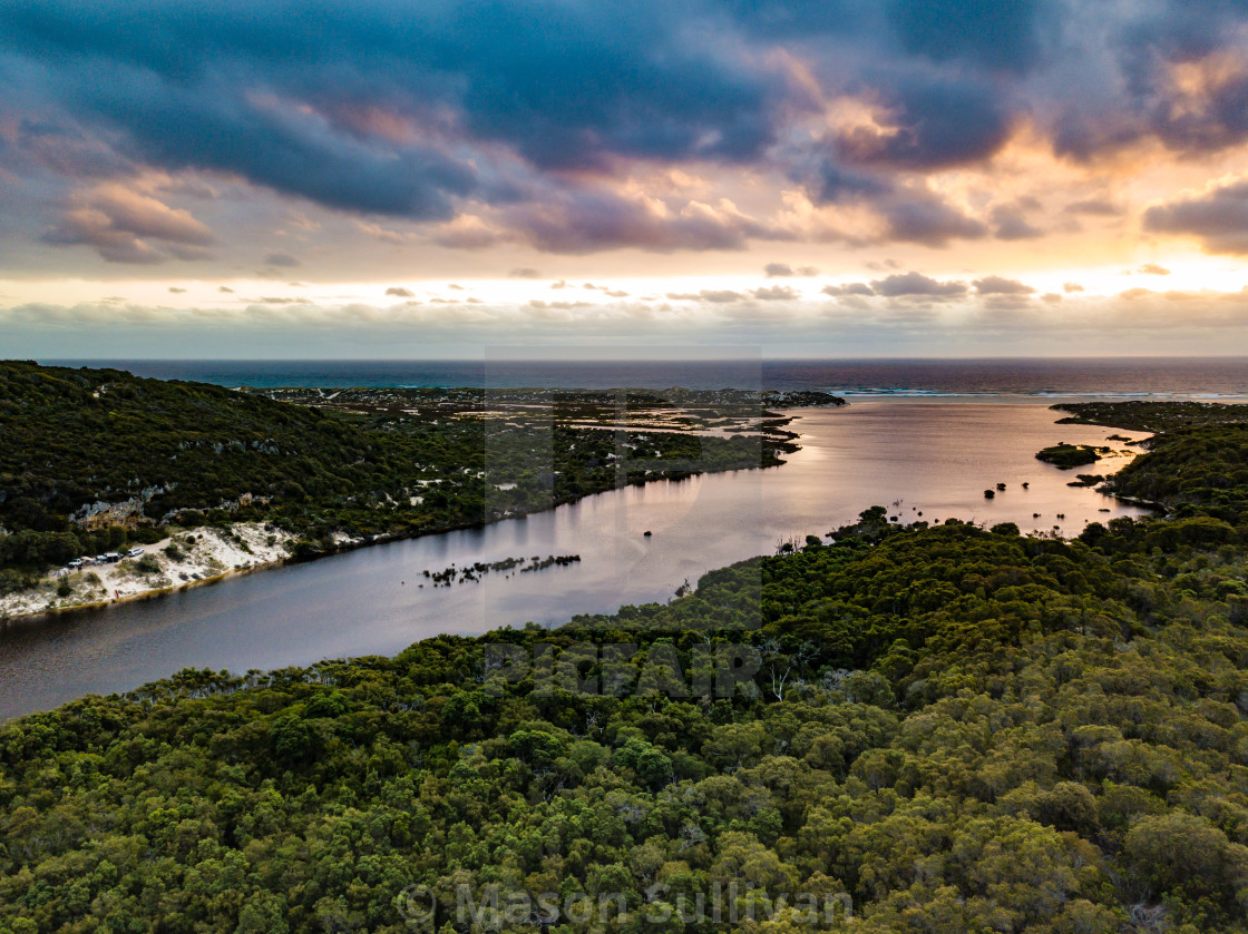 "Warren River Mouth Sunset" by Mason Sullivan - £18.60 "Warren River Mouth Sunset" stock image