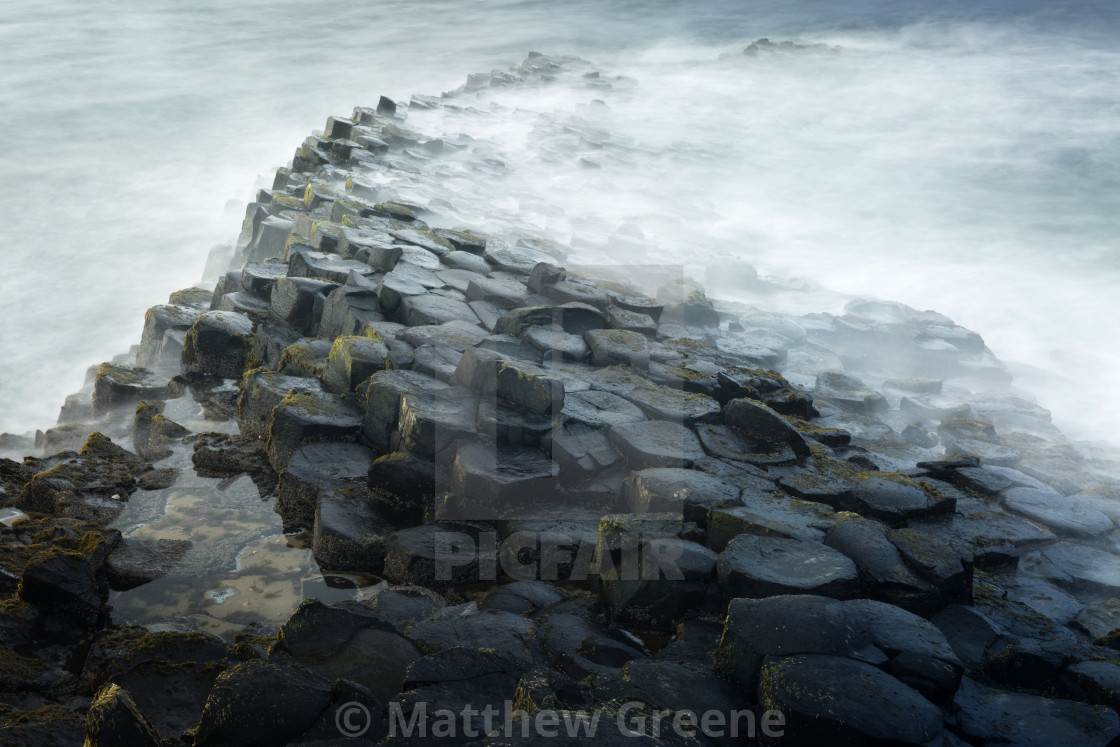 "Misty Giants Causeway" stock image