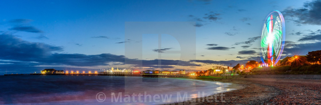 "Clacton Pier and Pavilion at Dusk" stock image